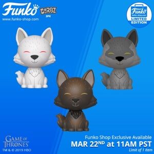“Game of Thrones” Funko Pop Direwolves — Ghost, Shaggydog, Grey Wind